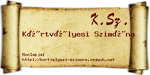Körtvélyesi Szimóna névjegykártya